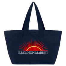 Load image into Gallery viewer, embroidered erewhon market zipper tote (navy)
