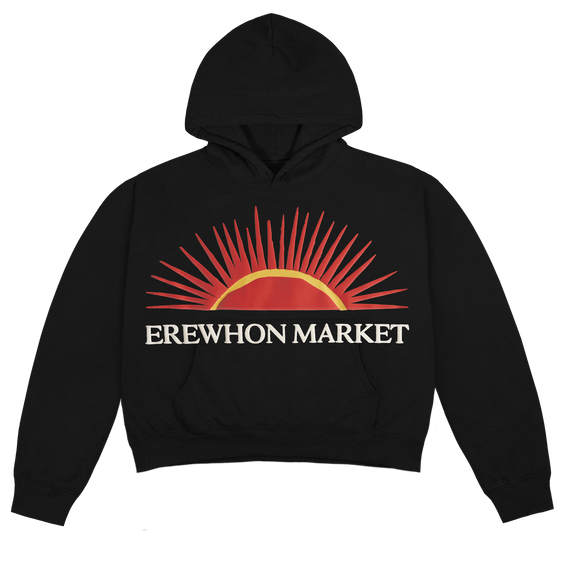 erewhon market cropped women's hoodie (black)