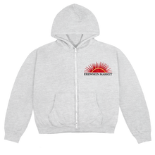 Load image into Gallery viewer, erewhon market cropped embroidered women&#39;s zip hoodie
