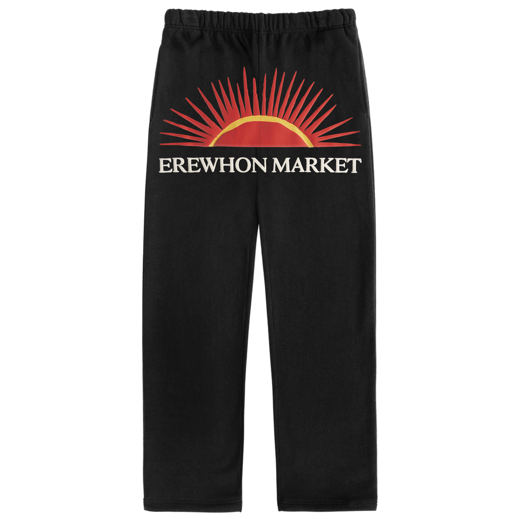 erewhon market wide leg sweatpants (black)