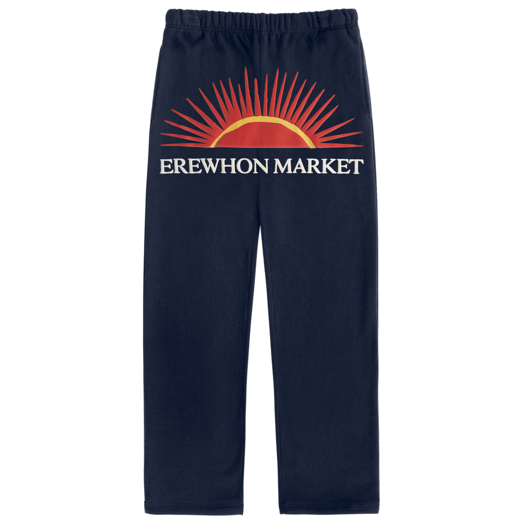 erewhon market wide leg sweatpants (navy)